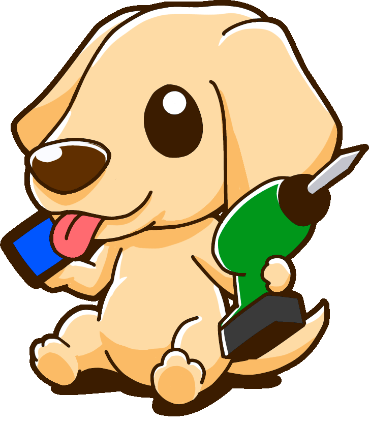 電話をかけるミニチュアダックスフンドのイラスト