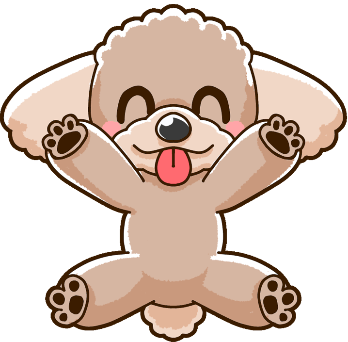 バンザイするトイプードルのイラスト